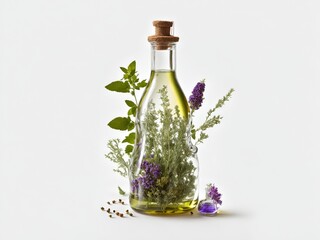 Herb oil bottles homeopathy herbs, png file no background