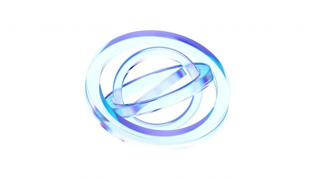 Abstract animation of rotating rings, background design, 3d render, 4k seamless looped video