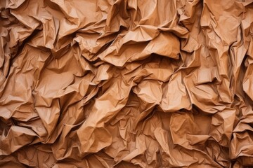 close-up view of crumpled brown paper
