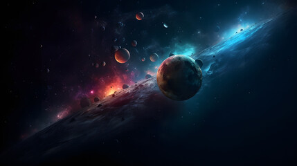 Distant space, universe