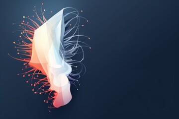 Hair follicle treatment low poly landing page template, Generative AI