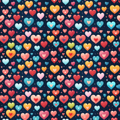 Fototapeta na wymiar seamless background pattern with hearts for Valentine