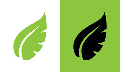 Leaf silhouette Green and black leaves trees Royalty Free Vector Image