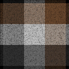 Fototapeta premium Buffalo Plaid Seamless Pattern in Black and Brown with Houndstooth Classic Timeless Grid