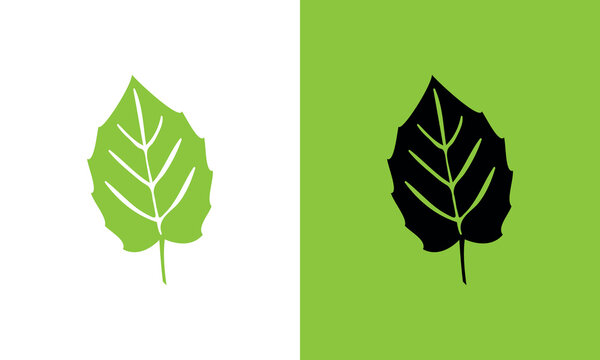 Leaf silhouette Green and black leaves trees Royalty Free Vector Image