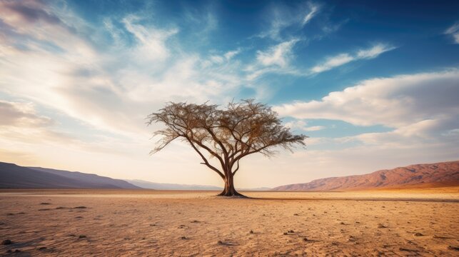 tree in the middle of the desert