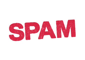 Vector illustration of the word Spam in red ink stamp