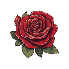 Elegant Red Rose Vector Illustration