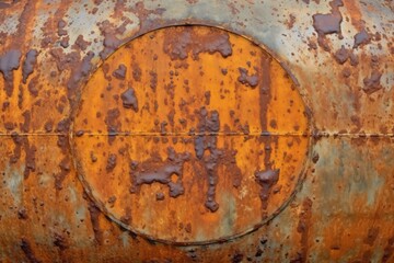 rust patches on a metal barrel