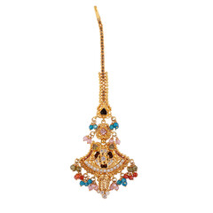 Maang tikka is a jewellery typically worn by indian women on the forehead