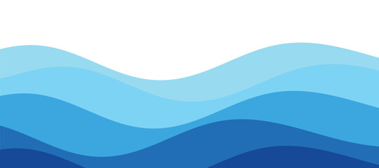 Blue Ocean Wave Layer Vector Background Illustration