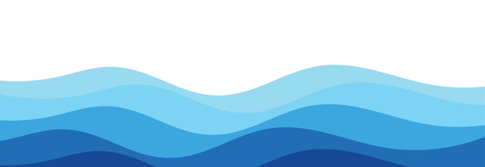 Blue Ocean Wave Layer Vector Background Illustration
