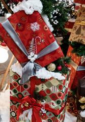 Naklejka premium gift wrapped Christmas,