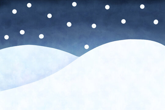 Night Snowy Mountain Background Clipart