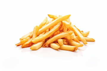 A heap of golden French fries, showcasing the crispy and delicious nature of this classic fast-food snack.