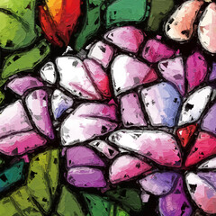 Oil painting and various beautiful flower illustrations for weddings