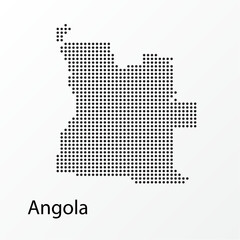 Obraz premium Vector illustration of a geographical map of Angola in dots