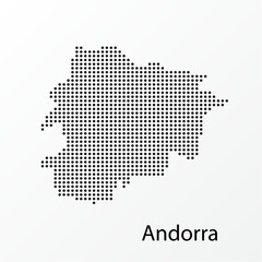 Fototapeta na wymiar Vector illustration of a geographical map of Andorra in dots.