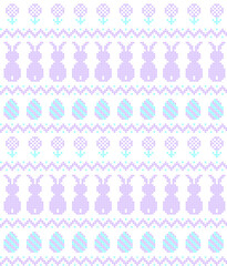 Embroidered Easter seamless ornamental pattern