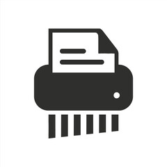 Shredder shredding a document icon