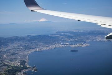 飛行機から見た三浦半島