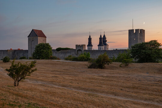 Castle at sunset in Visby,Sweden
