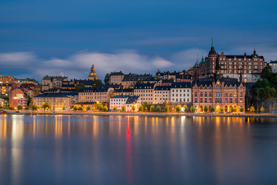 Sunset over city of Stockholm,Sweden