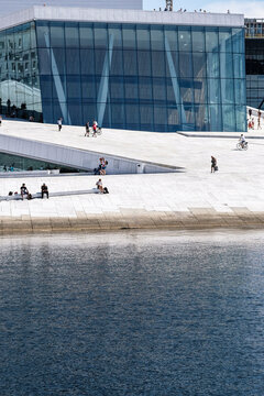 Oslo Opera house at waterfront in Oslo, Norway