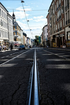 Road and buildings in Oslo,Norway