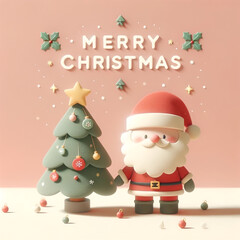 christmas card with santa claus