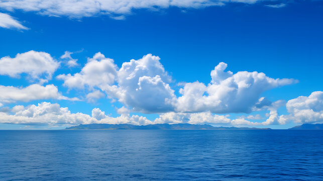 海と青空と雲