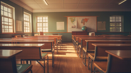 empty school room interior