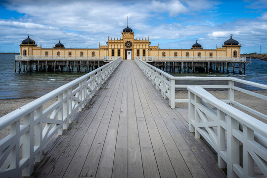 Pier to Varbergs Kallbadhus in Varberg,Sweden