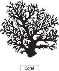 silhouette vector sea coral , sea plant 