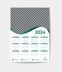 1 page wall calendar template design