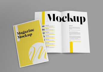 Close and Open Magazine Mockup