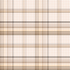 Check Plaid Seamless Pattern, Diagonal Gingham In White, Brown Multi Lumberjack Tartan Vector Pixel with Herringbone and Hounds Tooth