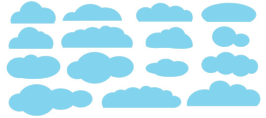 a set of cloud icons, a cloud symbol for the design of your website, logo, application. flat design style