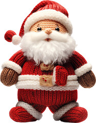 Santa in Knitwear, Isolated for Holiday Clipart