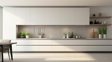 Fototapeta na wymiar Contemporary Cooking Space: Minimalist Luxury Kitchen Design