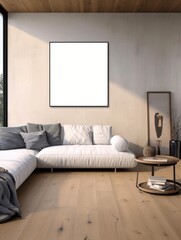 Modern Nordic style apartment with picture frame template