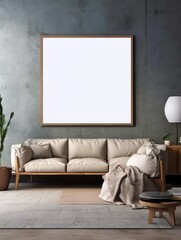 Modern Nordic style apartment with picture frame template