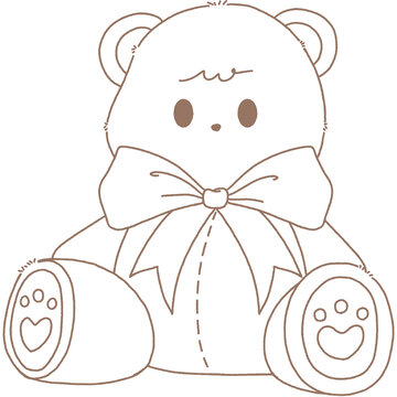 recommend clip art: Teddy bear doll decorate with ribbon bow toy gift for valentine wedding birthday celebration party