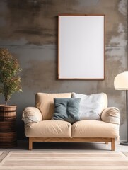 Modern Nordic style apartment with picture frame template