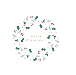 シンプルでおしゃれなクリスマスリースのイラスト