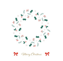 シンプルでおしゃれなクリスマスリースのイラスト