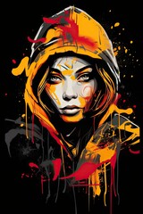 Street Art Rebel: Graffiti-style street art and rebellious messages. Professional tshirt design vector