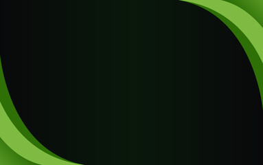Black banner background with green border on both sides
