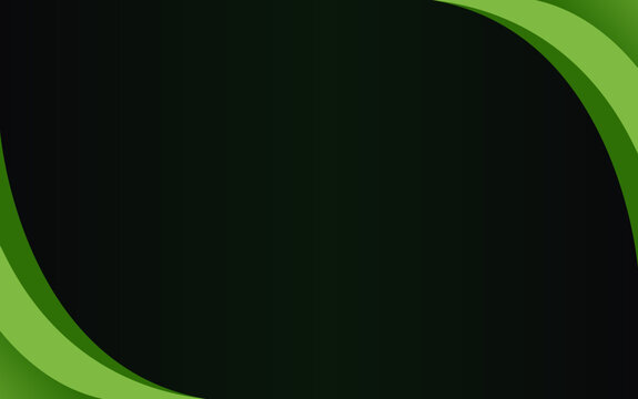 Black banner background with green border on both sides