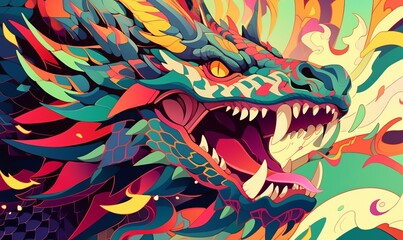 龍のイラスト素材,Generative AI AI画像